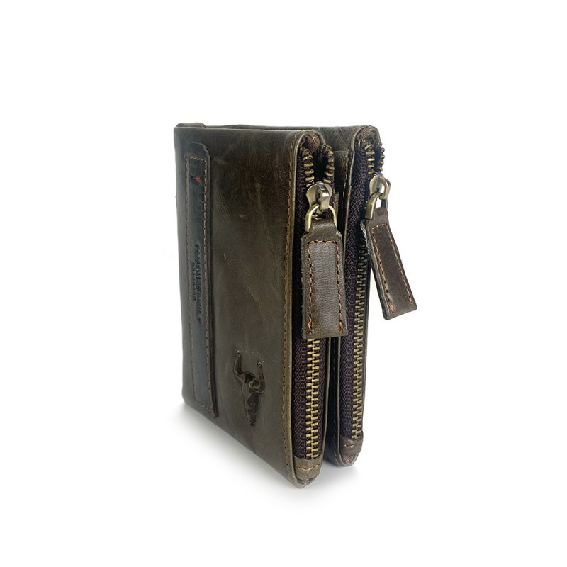 Чоловічий шкіряний гаманець Corrida коричневий - 1 фото