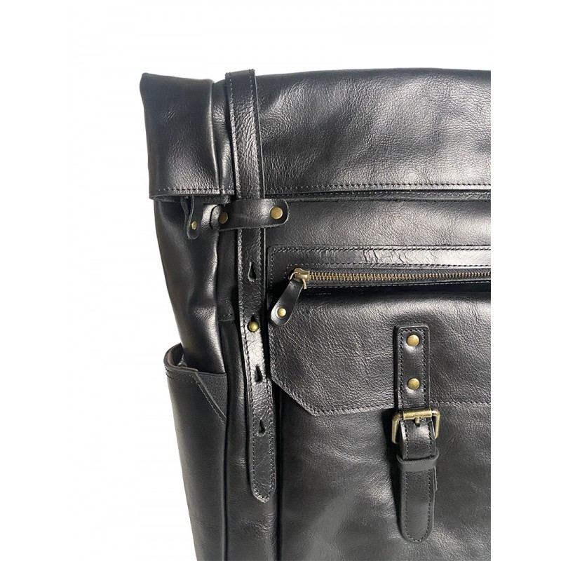 Чоловічий шкіряний рюкзак Frederick чорний - 6 фото