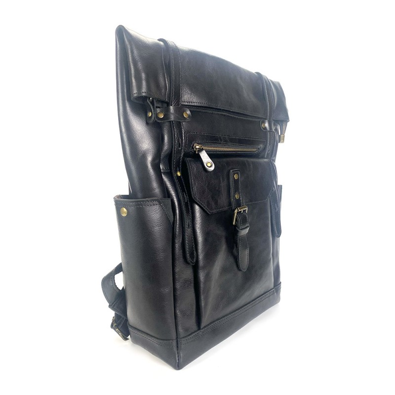 Чоловічий шкіряний рюкзак Frederick чорний - 10 фото