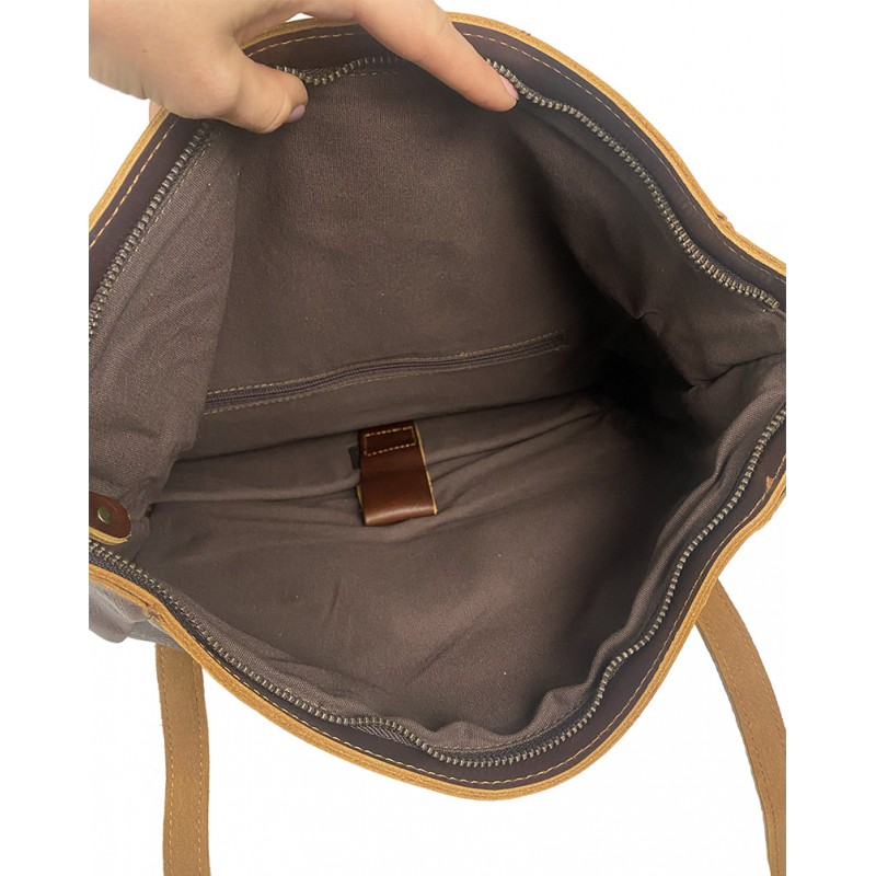 Мужской кожаный рюкзак Frederick коричневый - 5 фото