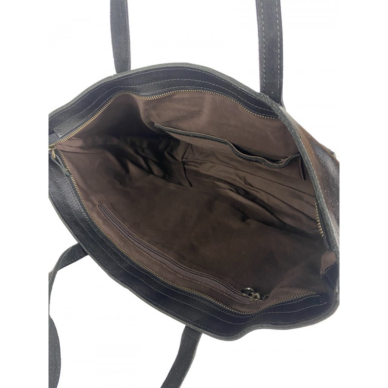 Женская кожаная сумка Carrie черная - 9 фото
