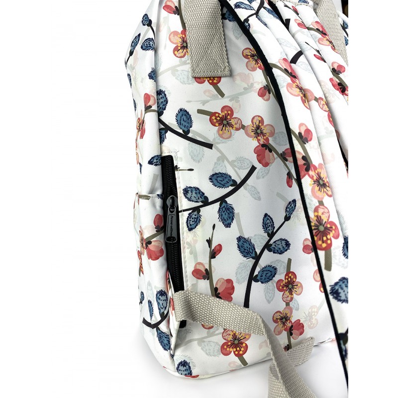 Женский рюкзак Blooming белый с разноцветным рисунком - 4 фото