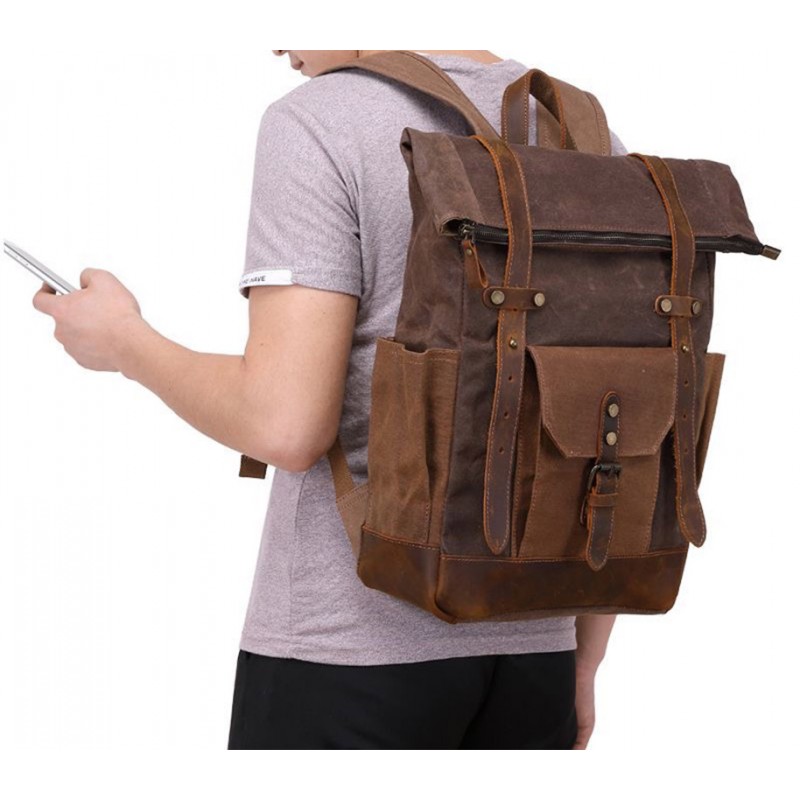 Чоловічий міський рюкзак Dylan коричневий - 1 фото