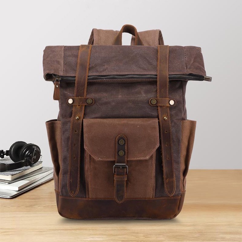 Чоловічий міський рюкзак Dylan коричневий - 12 фото