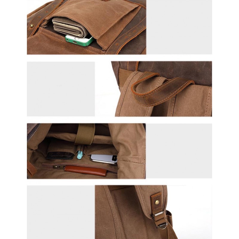 Чоловічий міський рюкзак Dylan коричневий - 9 фото