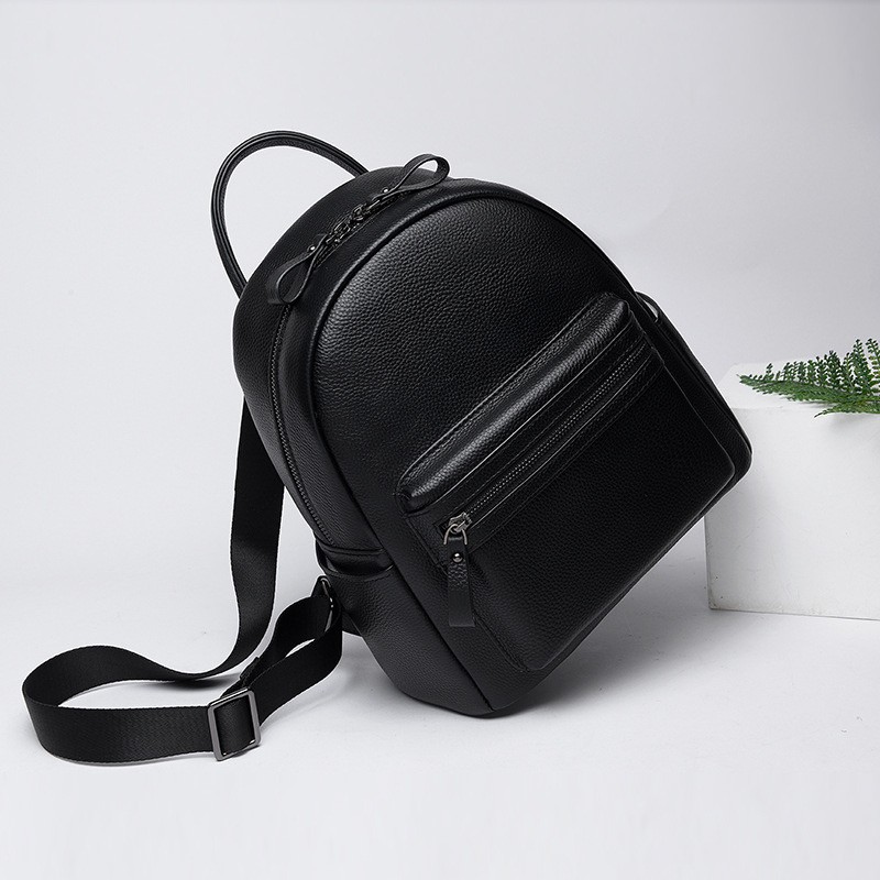 Жіночий шкіряний рюкзак Esther чорний - 4 фото