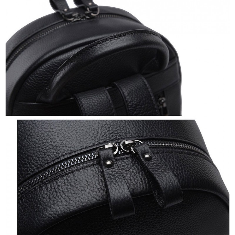 Женский кожаный рюкзак Esther черный - 10 фото