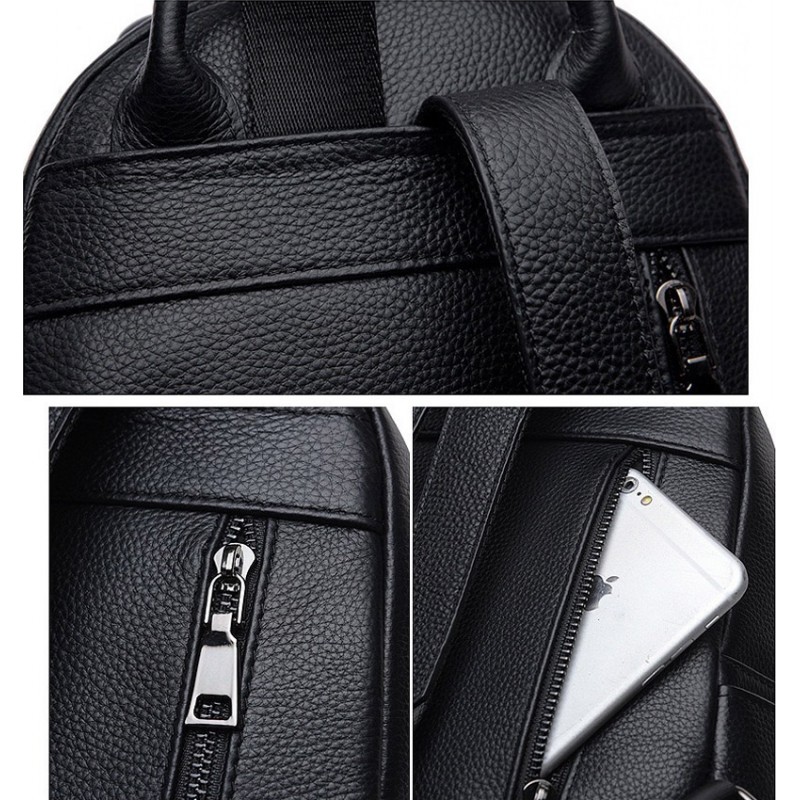 Женский кожаный рюкзак Esther черный - 11 фото