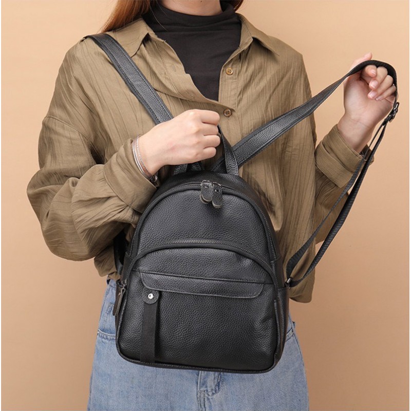 Женский рюкзак Christy кожаный черный - 5 фото