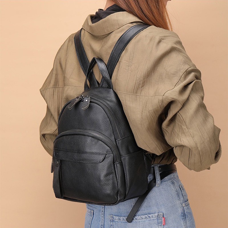 Женский рюкзак Christy кожаный черный - 6 фото