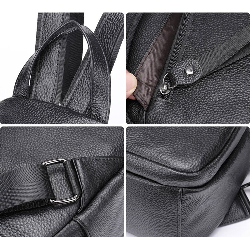 Женский рюкзак Christy кожаный черный - 7 фото