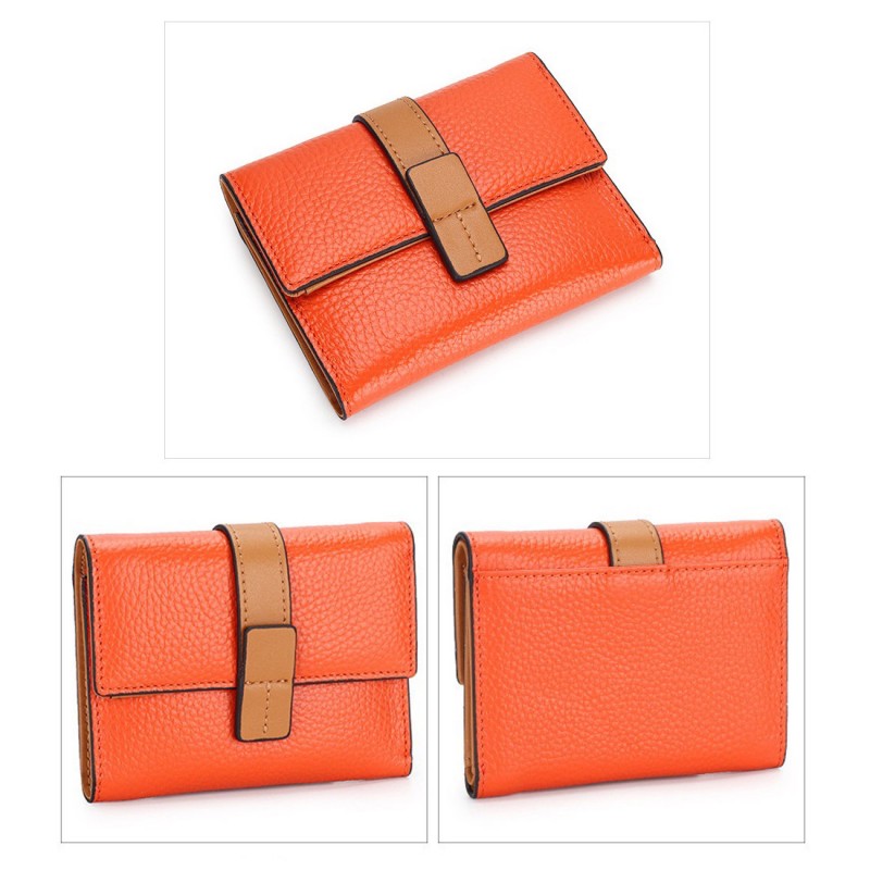 Женский кожаный кошелек Kelly оранжевый - 1 фото
