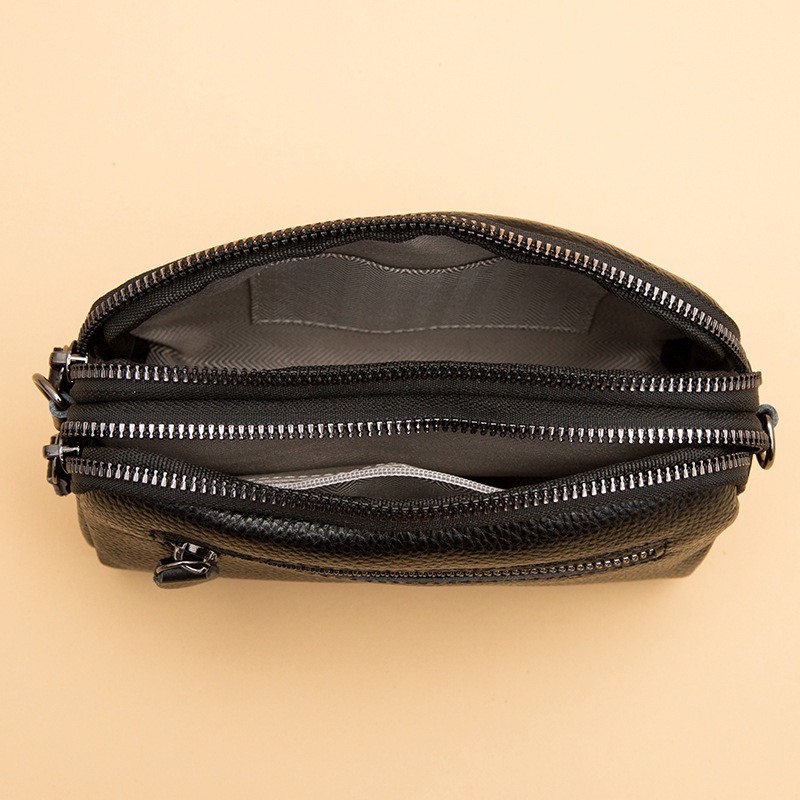 Женская кожаная сумка через плечо Vanessa черная - 7 фото