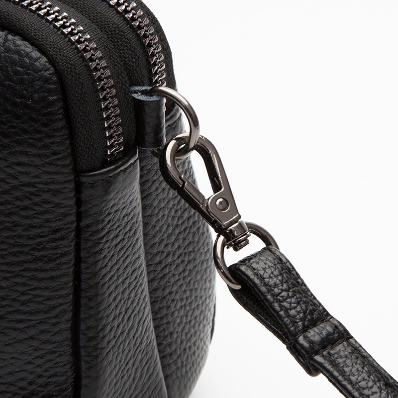 Женская кожаная сумка через плечо Vanessa черная - 10 фото