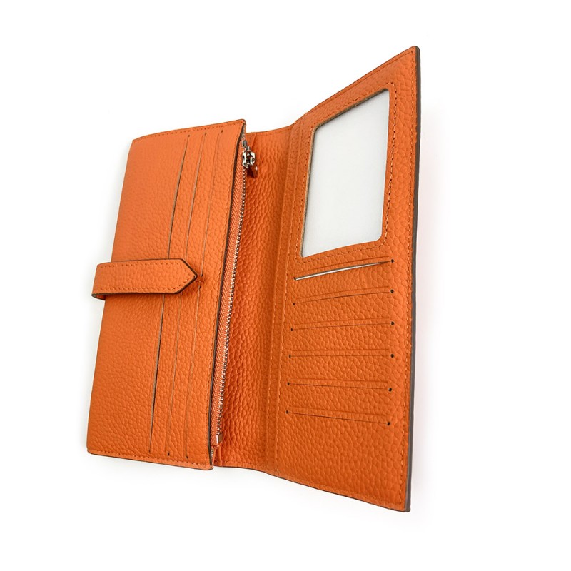 Женский кожаный кошелек Louise оранжевый - 2 фото