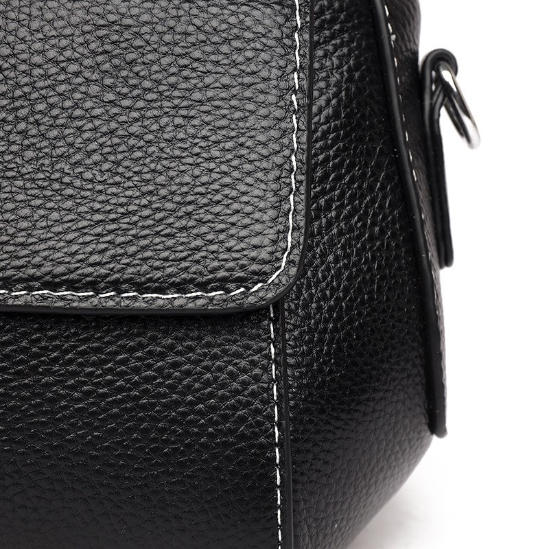 Женская кожаная сумка Denise черная - 9 фото