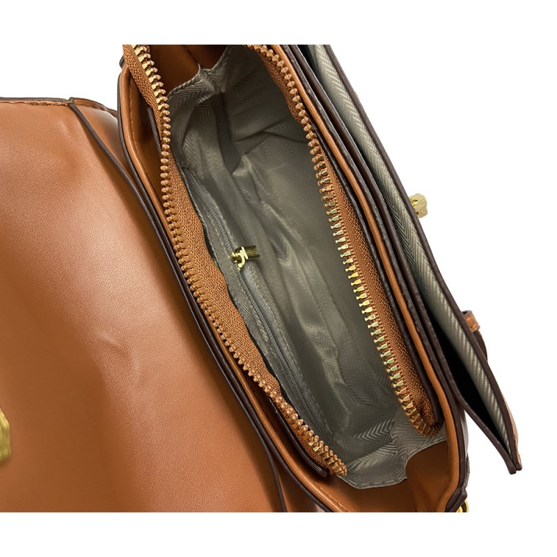Женская сумка кросс боди Lauren коричневая - 11 фото