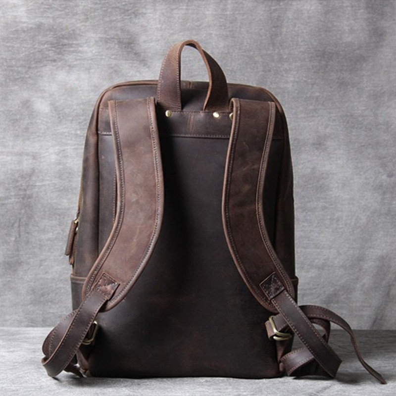 Чоловічий шкіряний рюкзак Benedict темно-коричневий - 7 фото