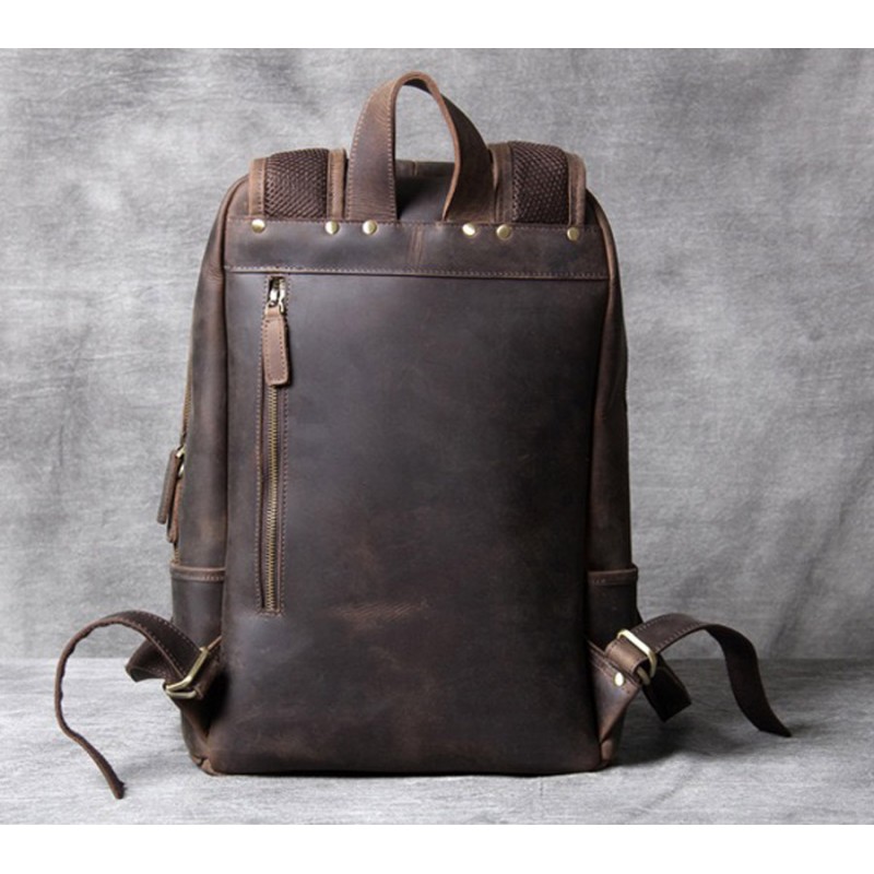 Чоловічий шкіряний рюкзак Benedict темно-коричневий - 8 фото