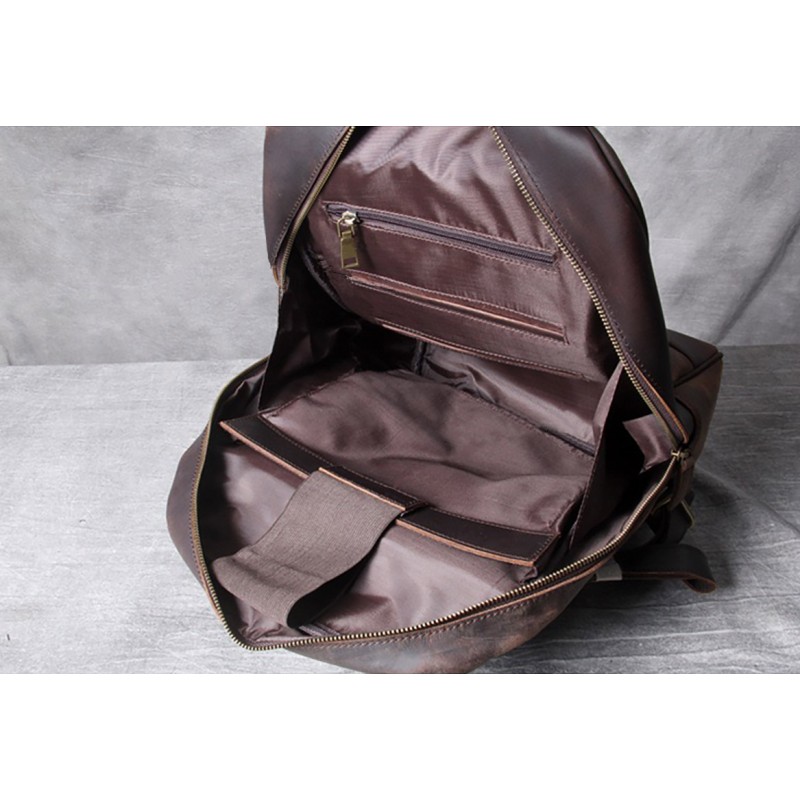 Чоловічий шкіряний рюкзак Benedict темно-коричневий - 10 фото