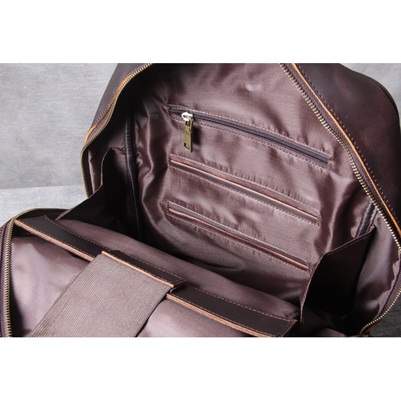 Мужской кожаный рюкзак Benedict темно-коричневый - 11 фото
