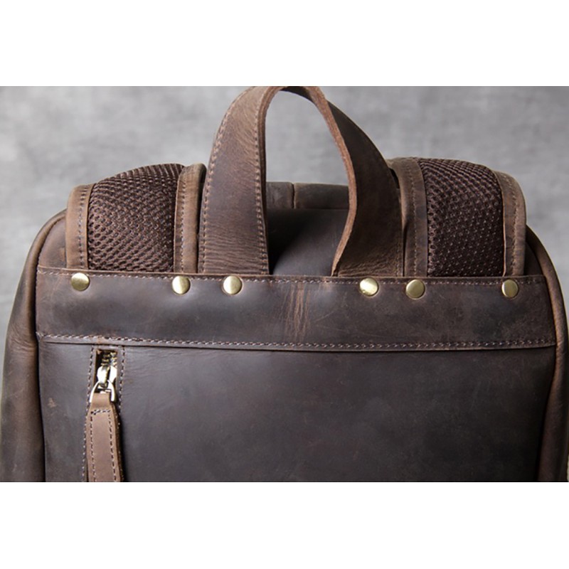Чоловічий шкіряний рюкзак Benedict темно-коричневий - 13 фото