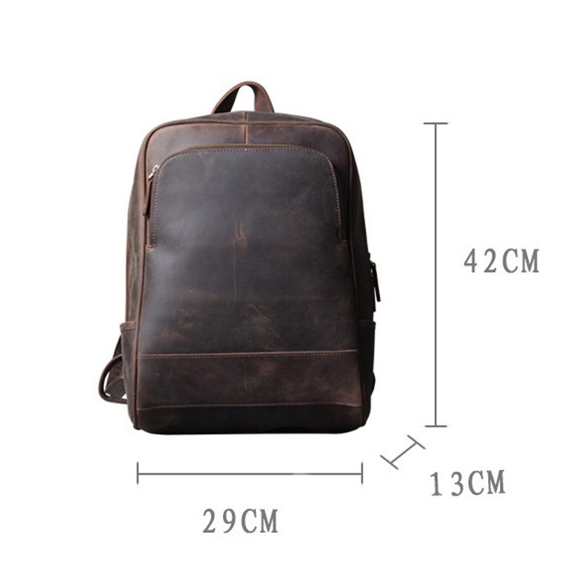 Мужской кожаный рюкзак Benedict темно-коричневый - 16 фото