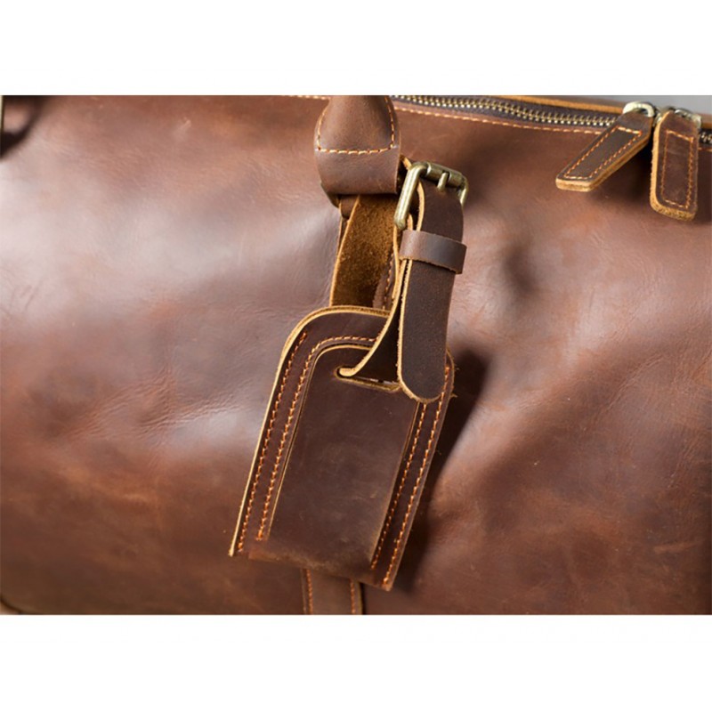 Чоловіча шкіряна дорожня сумка Weinstein коричнева - 12 фото