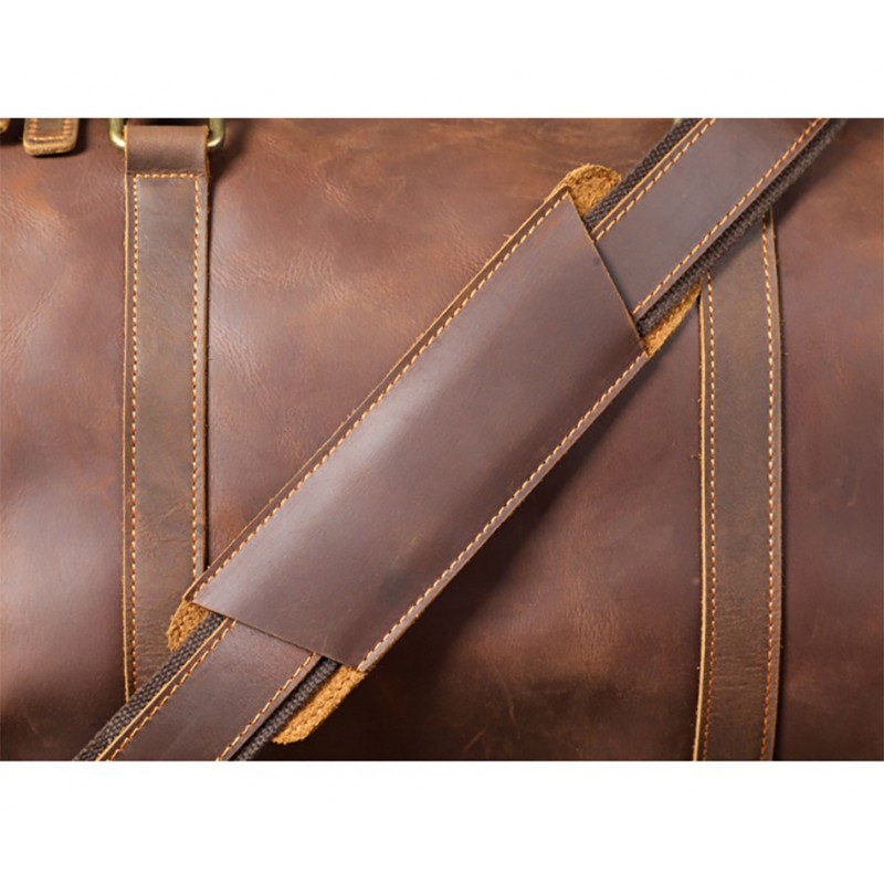 Чоловіча шкіряна дорожня сумка Weinstein коричнева - 15 фото