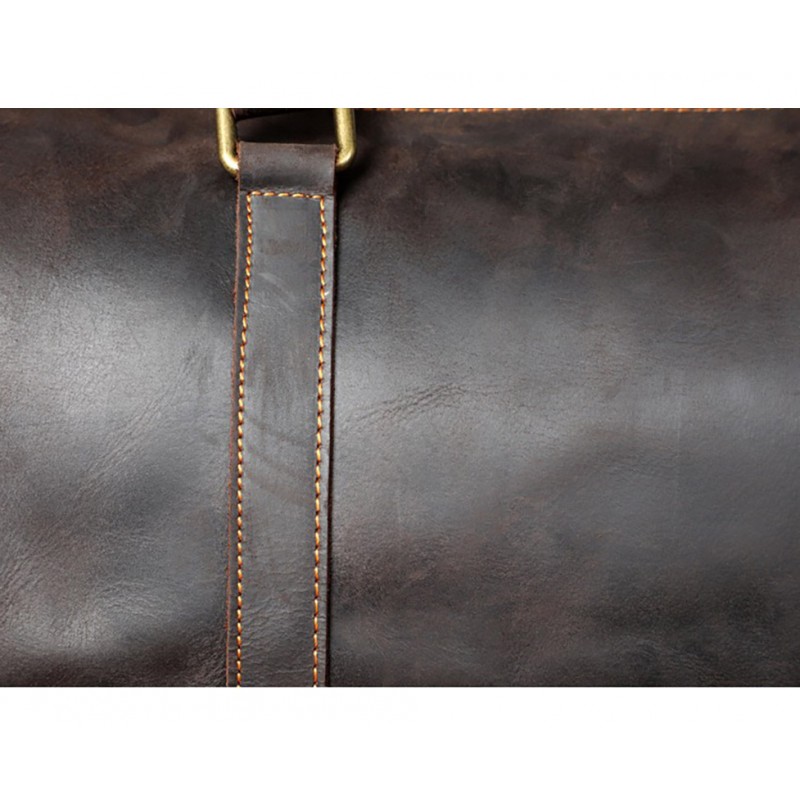 Чоловіча шкіряна дорожня сумка Weinstein темно-коричнева - 8 фото