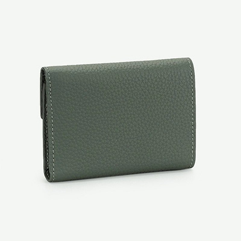 Жіночий шкіряний гаманець Ellie сіро-зелений - 1 фото
