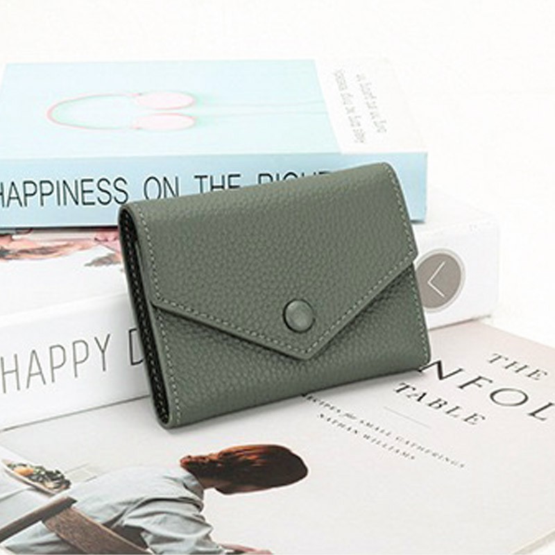 Жіночий шкіряний гаманець Ellie сіро-зелений - 2 фото