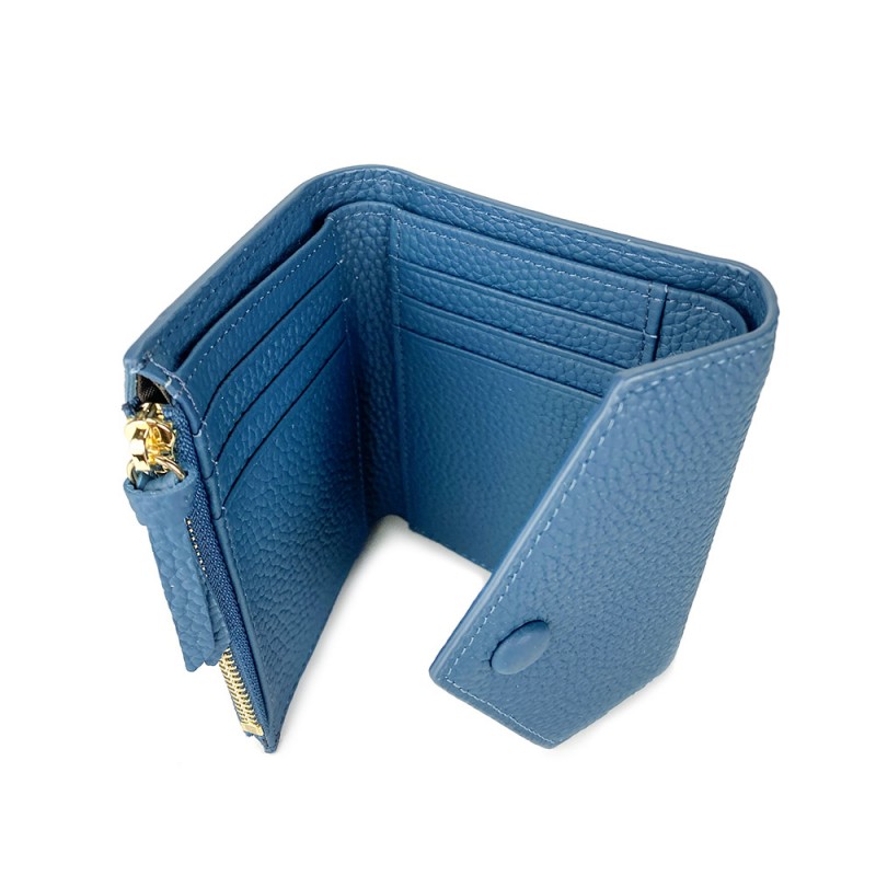 Жіночий шкіряний гаманець Ellie синій - 3 фото