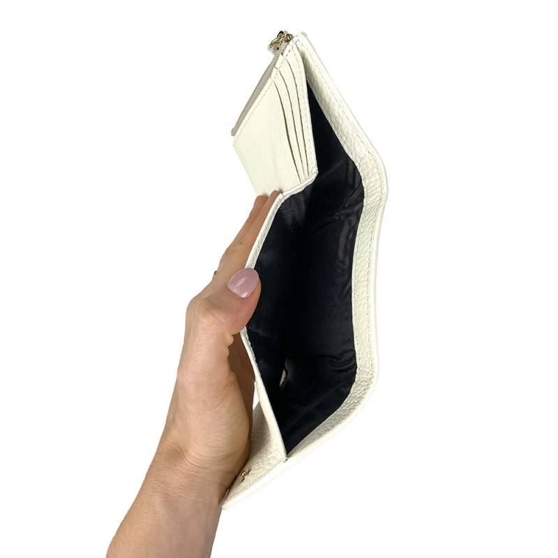 Жіночий шкіряний гаманець Ellie білий - 3 фото