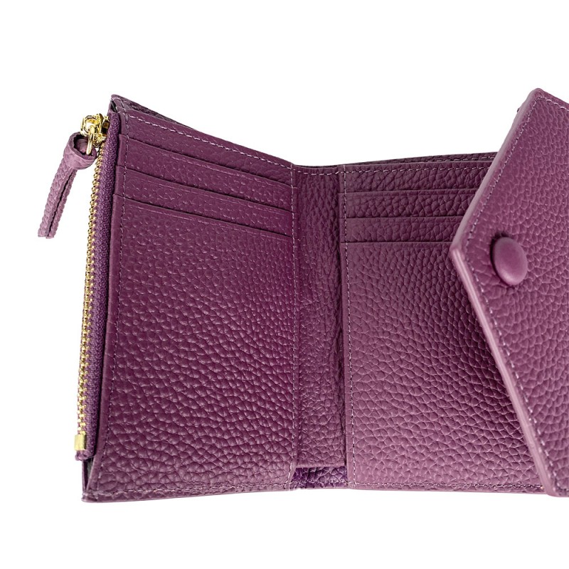 Женский кожаный кошелек Ellie фиолетовый - 4 фото