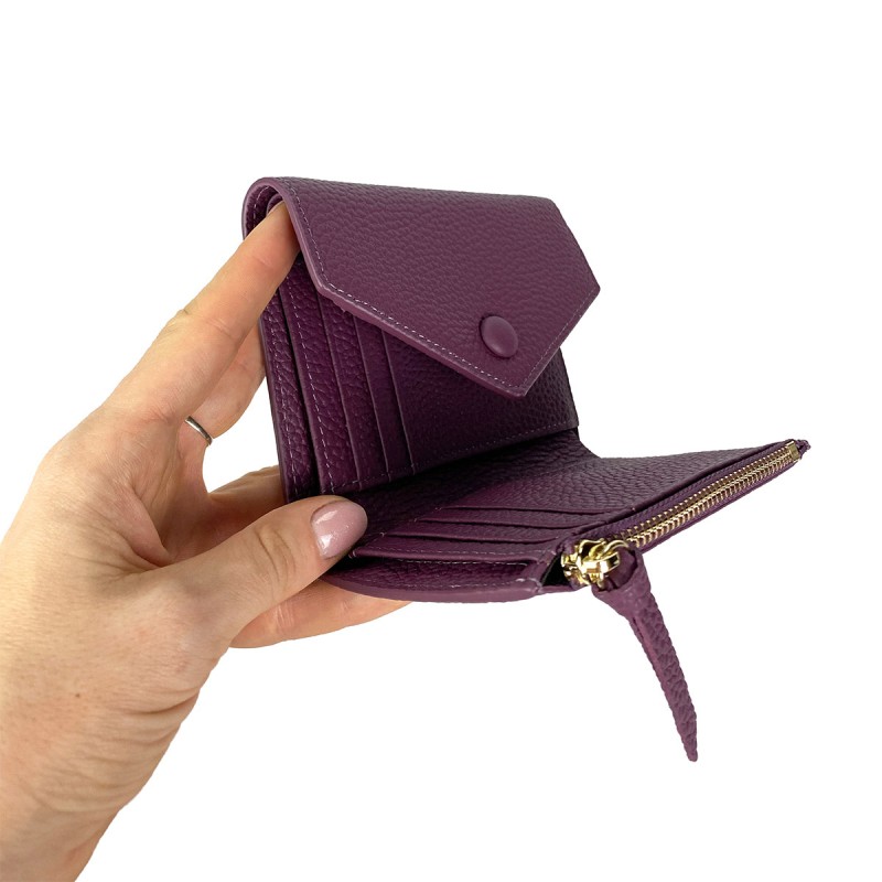 Женский кожаный кошелек Ellie фиолетовый - 5 фото