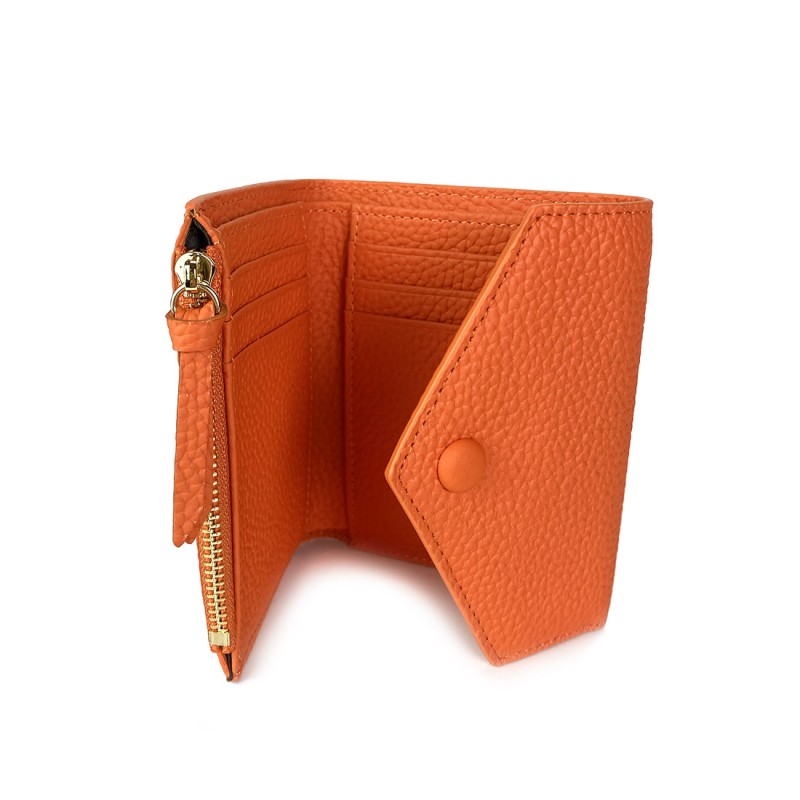 Женский кожаный кошелек Ellie оранжевый - 2 фото