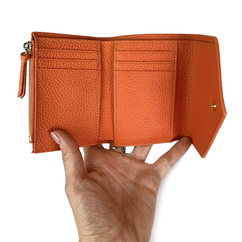 Женский кожаный кошелек Ellie оранжевый - 3 фото