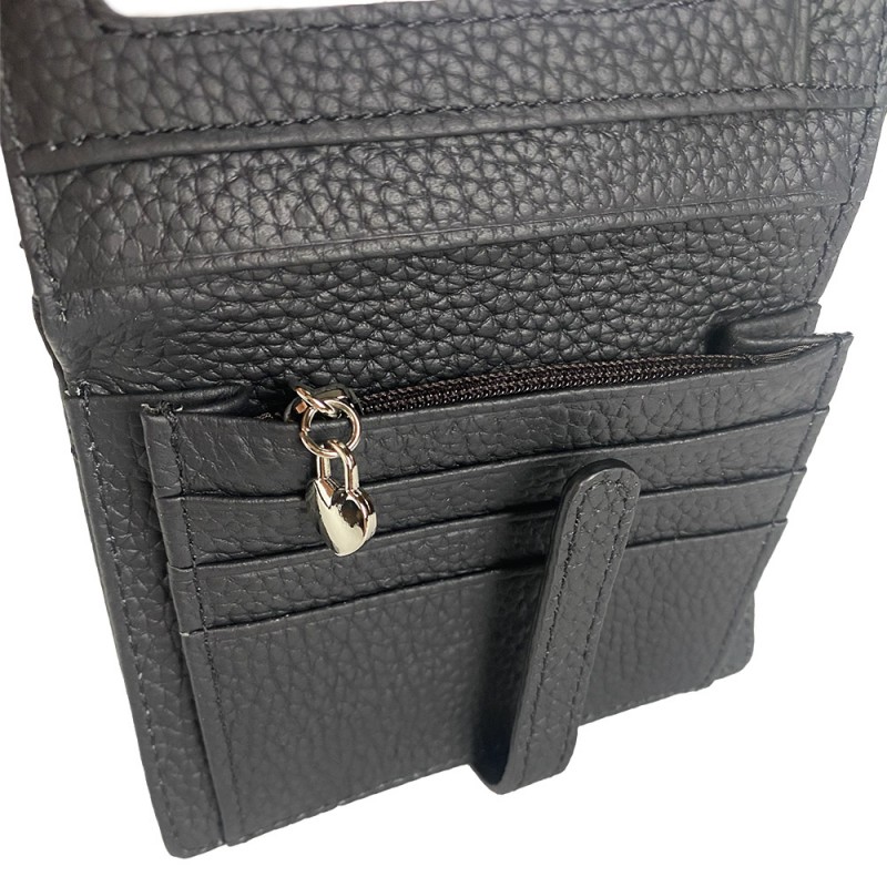 Женский кожаный кошелек Annie черный - 8 фото