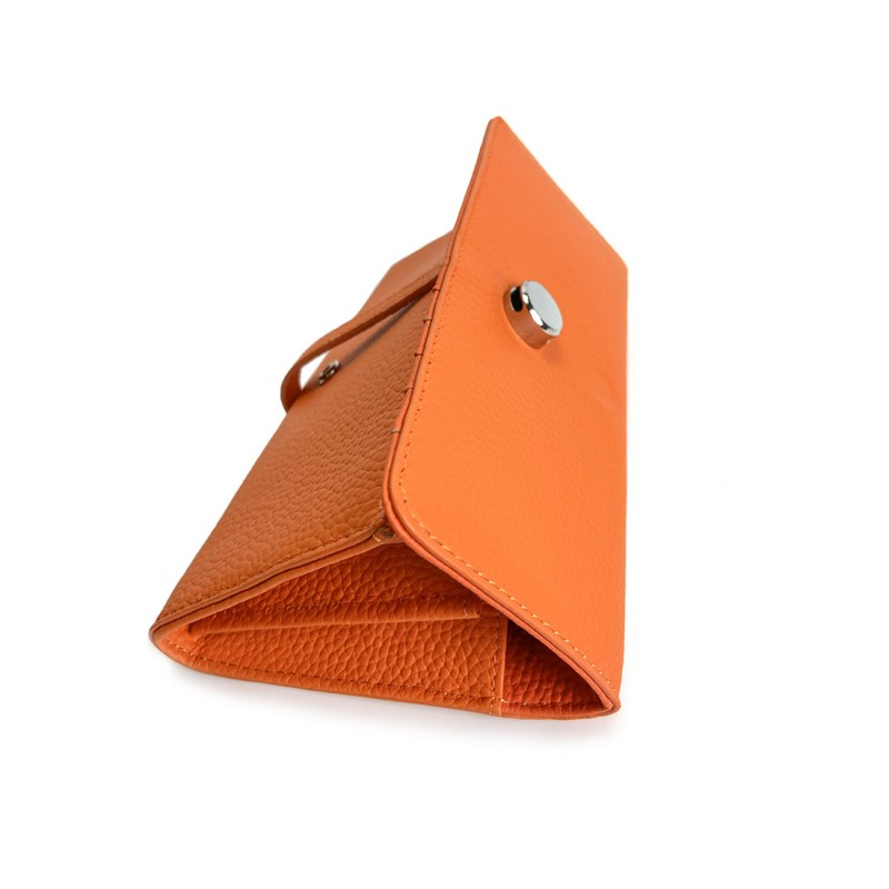 Женский кожаный кошелек Vicki оранжевый - 6 фото