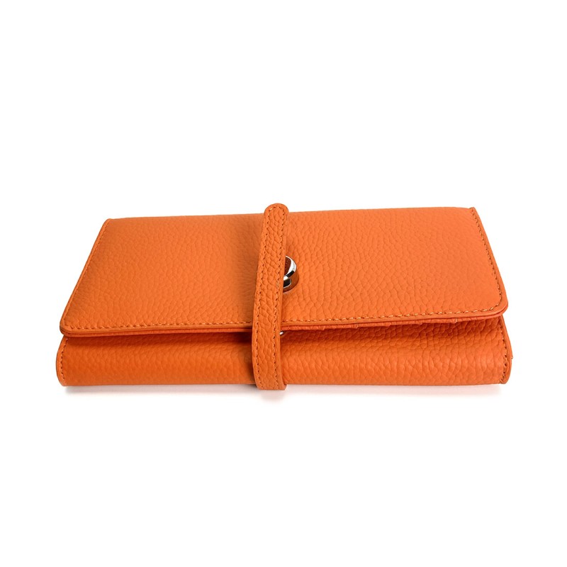 Женский кожаный кошелек Vicki оранжевый - 7 фото