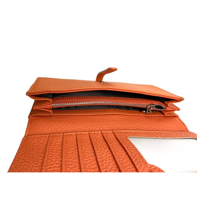 Женский кожаный кошелек Vicki оранжевый - 5 фото