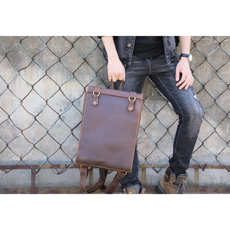 Чоловічий шкіряний рюкзак Barnard коричневий - 3 фото