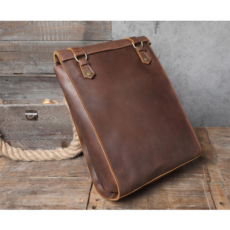 Мужской кожаный рюкзак Barnard коричневый - 10 фото