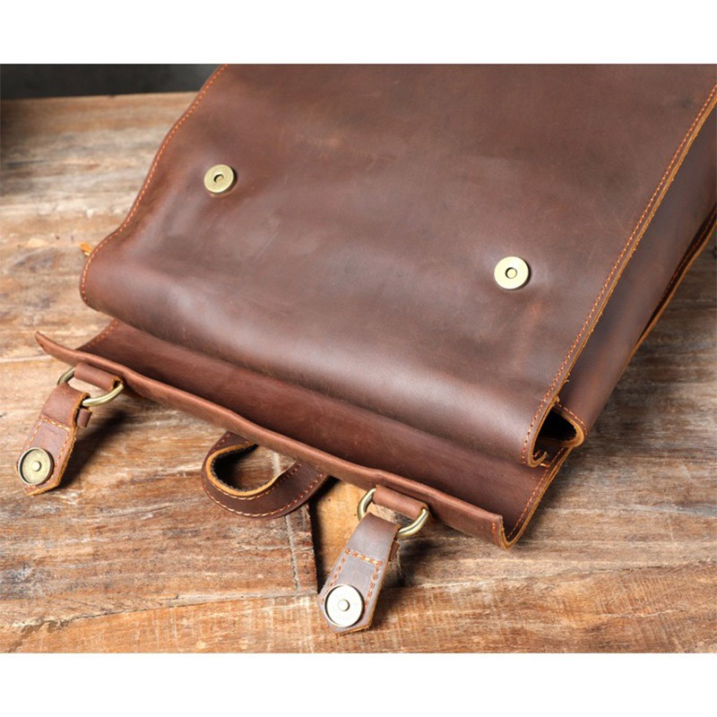 Мужской кожаный рюкзак Barnard коричневый - 12 фото