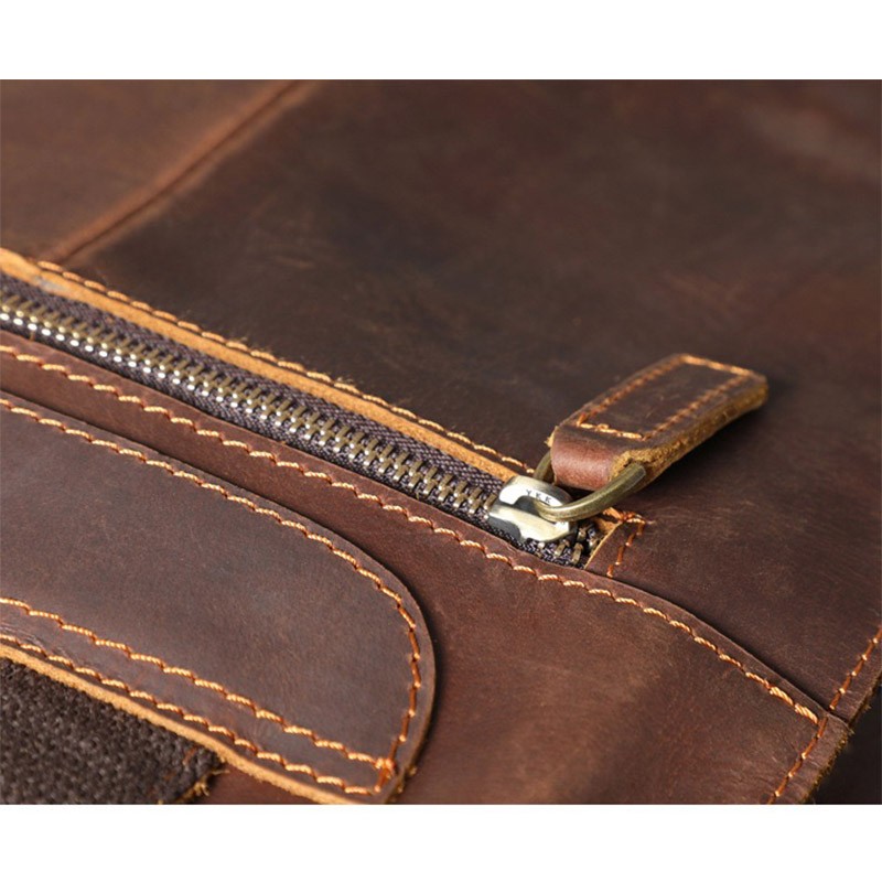 Мужской кожаный рюкзак Barnard коричневый - 14 фото