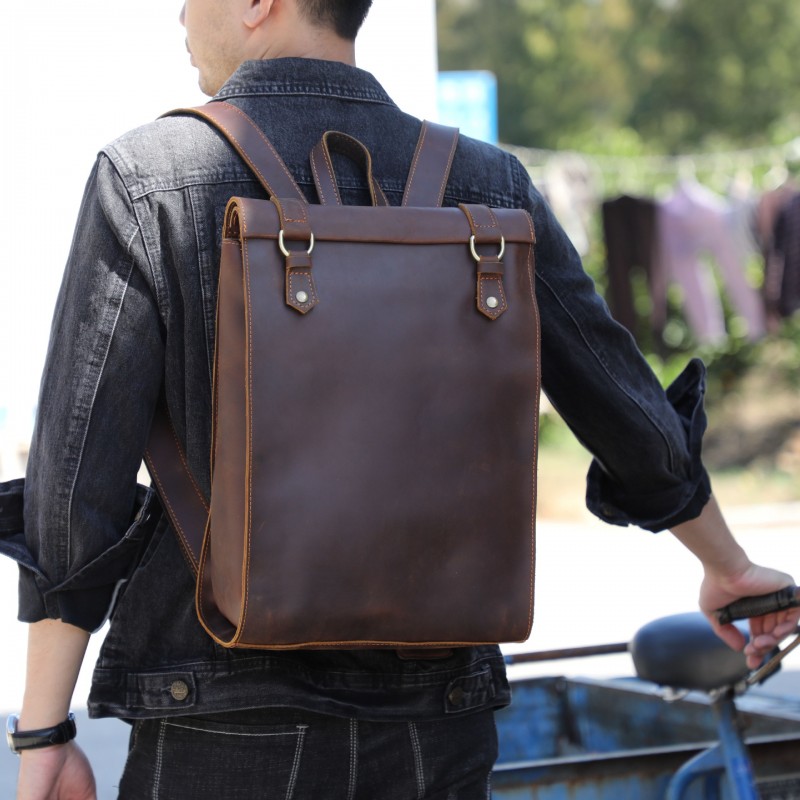 Мужской кожаный рюкзак Barnard темно-коричневый - 1 фото