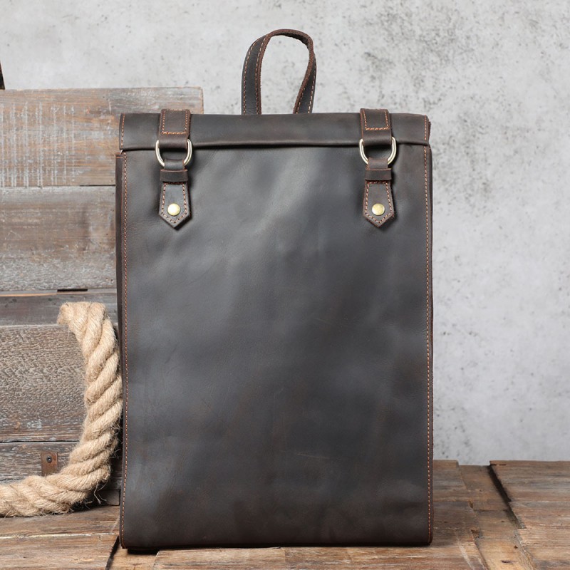 Чоловічий шкіряний рюкзак Barnard темно-коричневий - 4 фото
