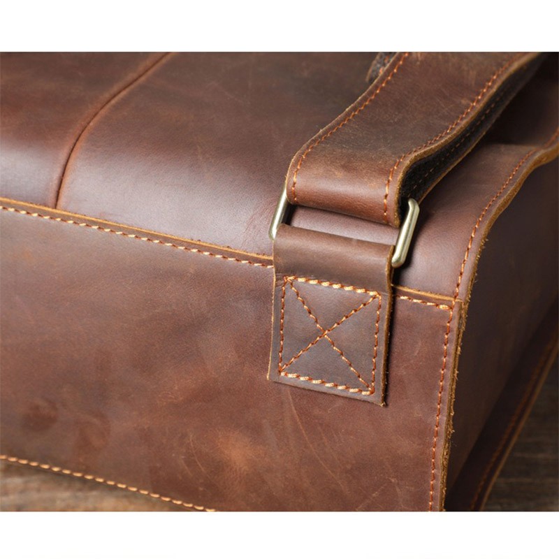 Мужской кожаный рюкзак Barnard коричневый - 15 фото