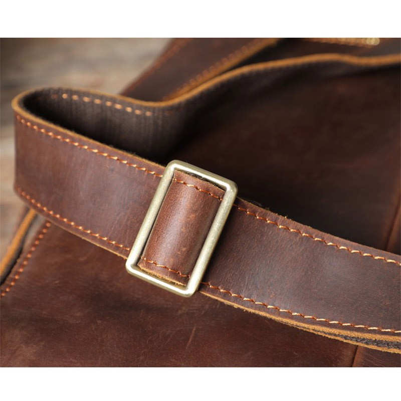 Мужской кожаный рюкзак Barnard коричневый - 16 фото
